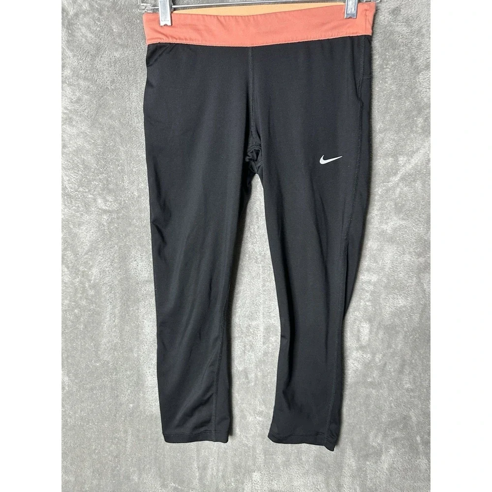 Nike Leggings Women's Small Dri-Fit Logo Athletic Running Skinny Cropped